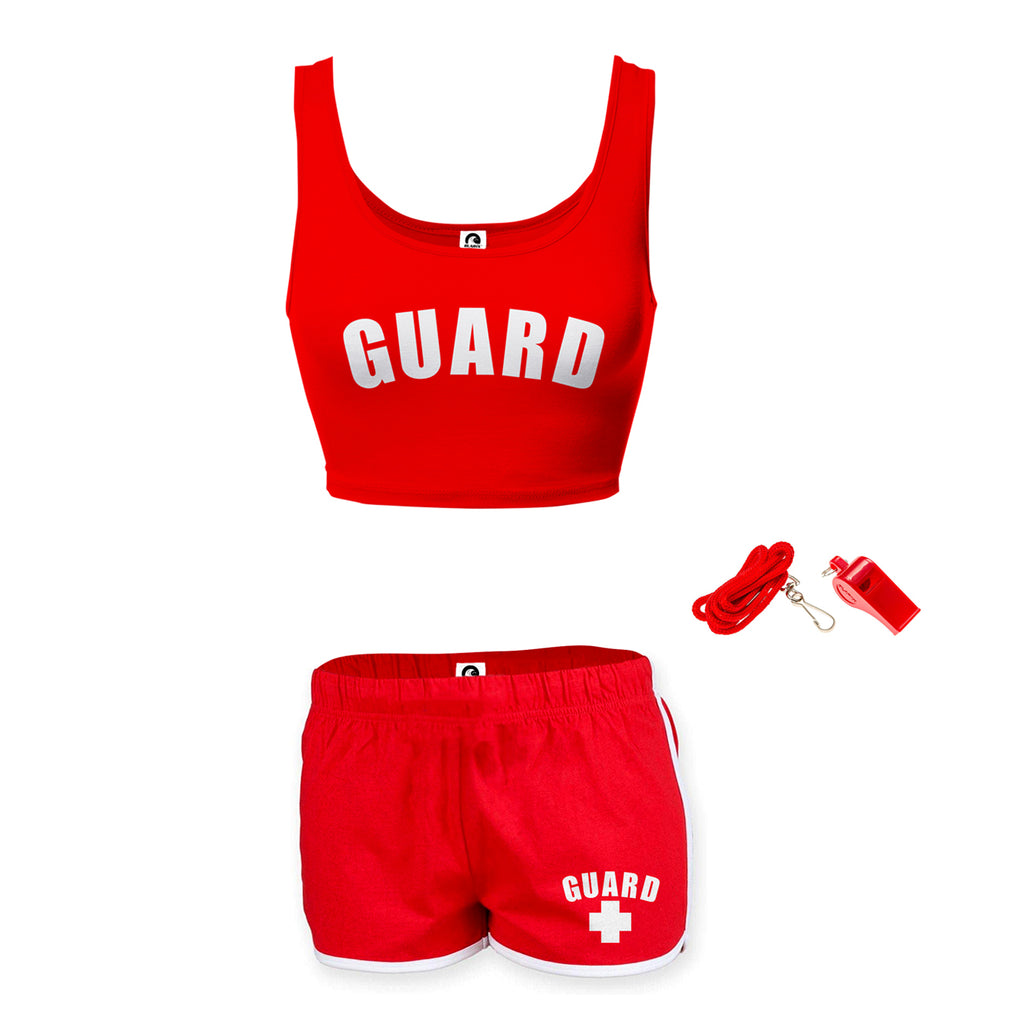 Womens Lifeguard Crop Top Outfit - BLARIX